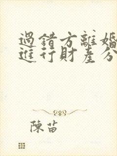 过错方离婚如何进行财产分割