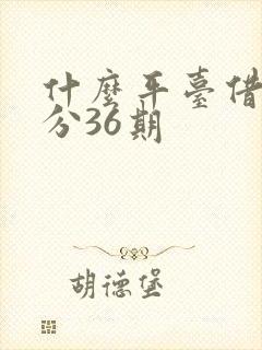 什么平台借款能分36期