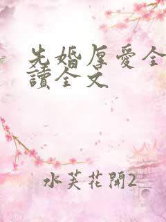 先婚厚爱全文阅读全文