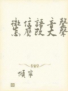 微信语音声音小怎么改大声音