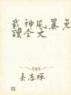 武神风暴免费阅读全文