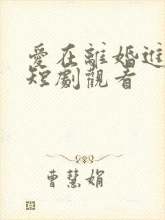 爱在离婚进行时短剧观看