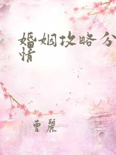 婚姻攻略分集剧情