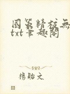 国策精校无错版txt笔趣阁