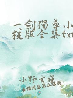 一剑独尊小说精校版全集txt