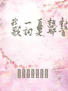 我一直想对你说歌词是哪首歌