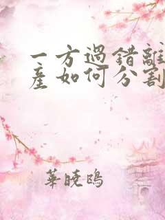 一方过错离婚财产如何分割