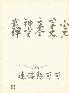 武神主宰小说无弹窗全文免费阅读