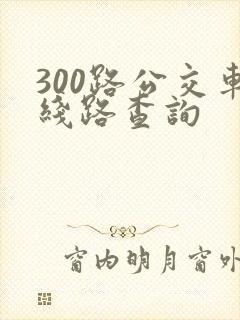 300路公交车线路查询
