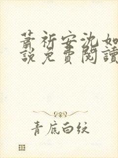 萧祈安沈如枝小说免费阅读最新章节