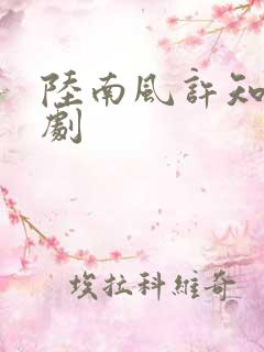 陆南风许知意短剧