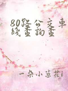 80路公交车路线查询查