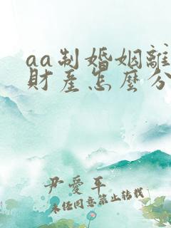 aa制婚姻离婚财产怎么分配