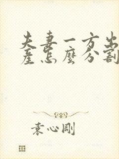 夫妻一方出轨财产怎么分割