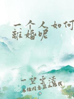 一个人如何快速离婚呢