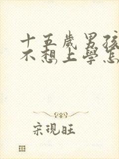 十五岁男孩叛逆不想上学怎么办