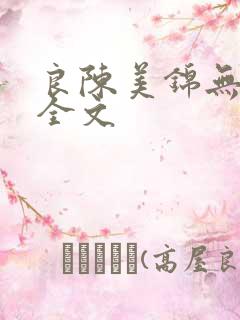 良陈美锦无删减全文