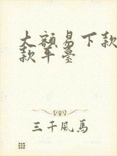 大额易下款的贷款平台