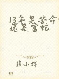 13年是苦命蛇还是富蛇