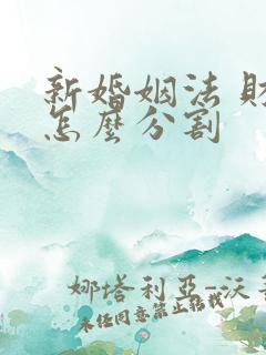 新婚姻法 财产怎么分割