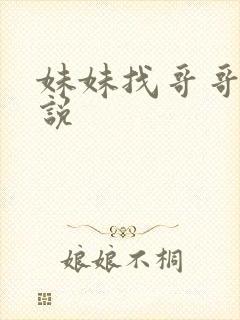 妹妹找哥哥的小说