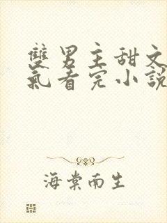 双男主甜文一口气看完小说