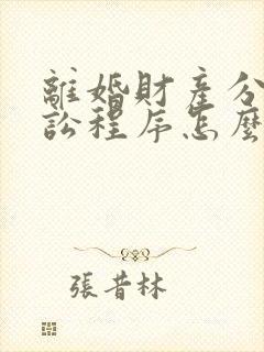 离婚财产分割诉讼程序怎么走