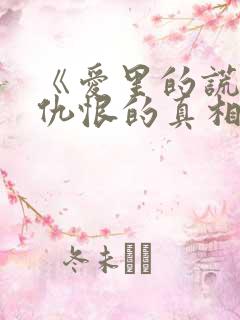 《爱里的谎言,仇恨的真相》短剧