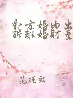 对方婚内出轨起诉离婚财产怎么分