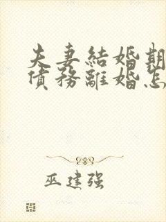 夫妻结婚期间的债务离婚怎么承担