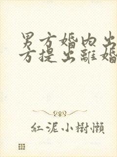 男方婚内出轨男方提出离婚怎么处理