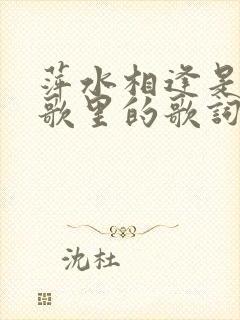 萍水相逢是哪首歌里的歌词