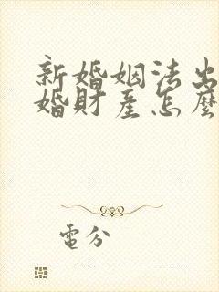 新婚姻法出轨离婚财产怎么分割