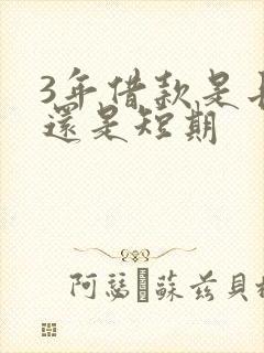 3年借款是长期还是短期