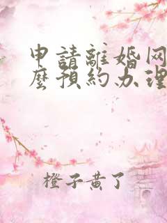 申请离婚网上怎么预约办理