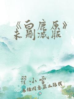 《白鹿原》小说未删减版