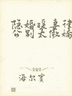 隐婚暖妻律师老公别太傲娇小说免费阅读