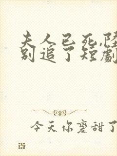 夫人已死,陆总别追了短剧全集