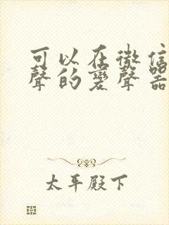 可以在微信里变声的变声器