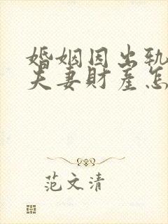 婚姻因出轨离婚夫妻财产怎么分配