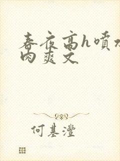 春夜高h喷水荡肉爽文