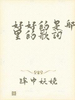 好好的是哪首歌里的歌词