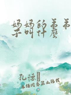 妈妈的弟弟的妻子叫什么