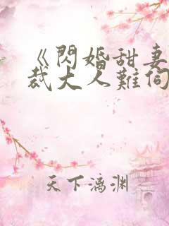 《闪婚甜妻,总裁大人难伺候》