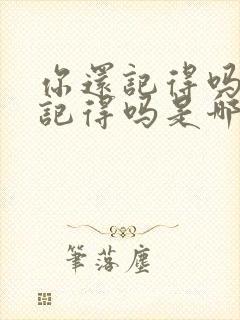 你还记得吗你还记得吗是哪首歌的歌词