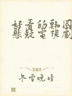 好看的韩国破案悬疑电视剧