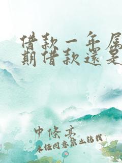 借款一年属于长期借款还是短期借款