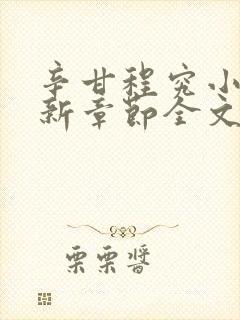 辛甘程究小说最新章节全文免费阅读