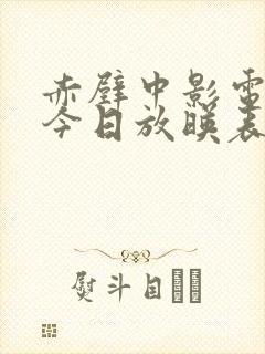 赤壁中影电影院今日放映表