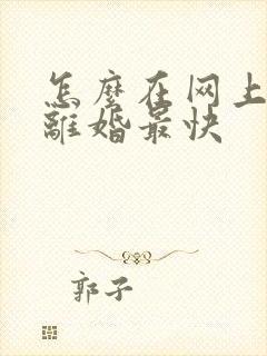 怎么在网上申请离婚最快